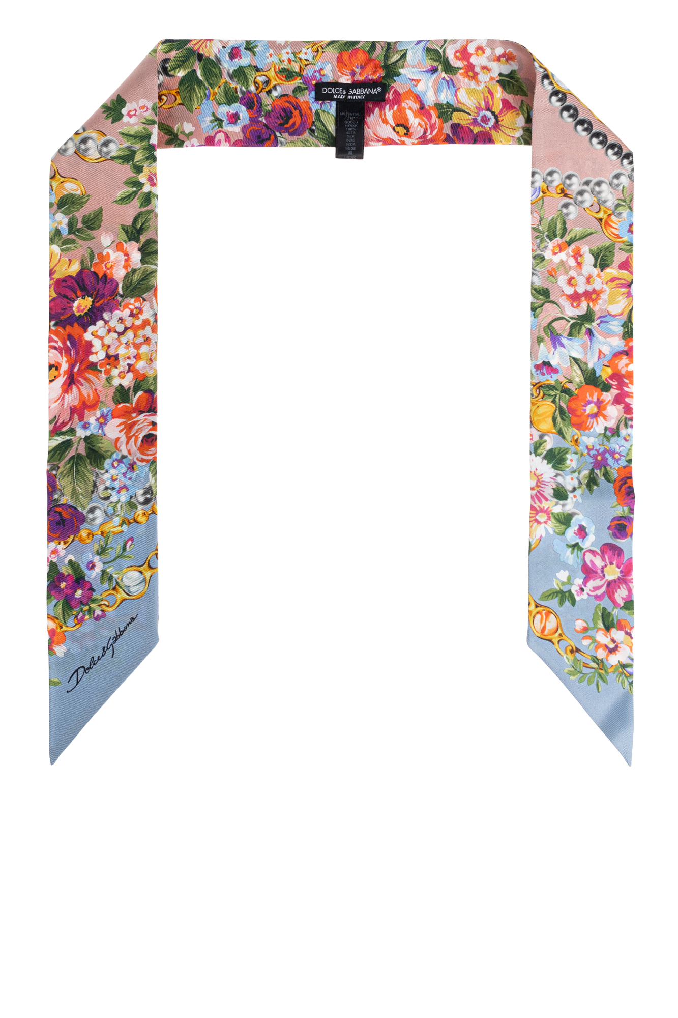 Dolce & Gabbana Silk scarf with floral motif | Women's | Vitkac